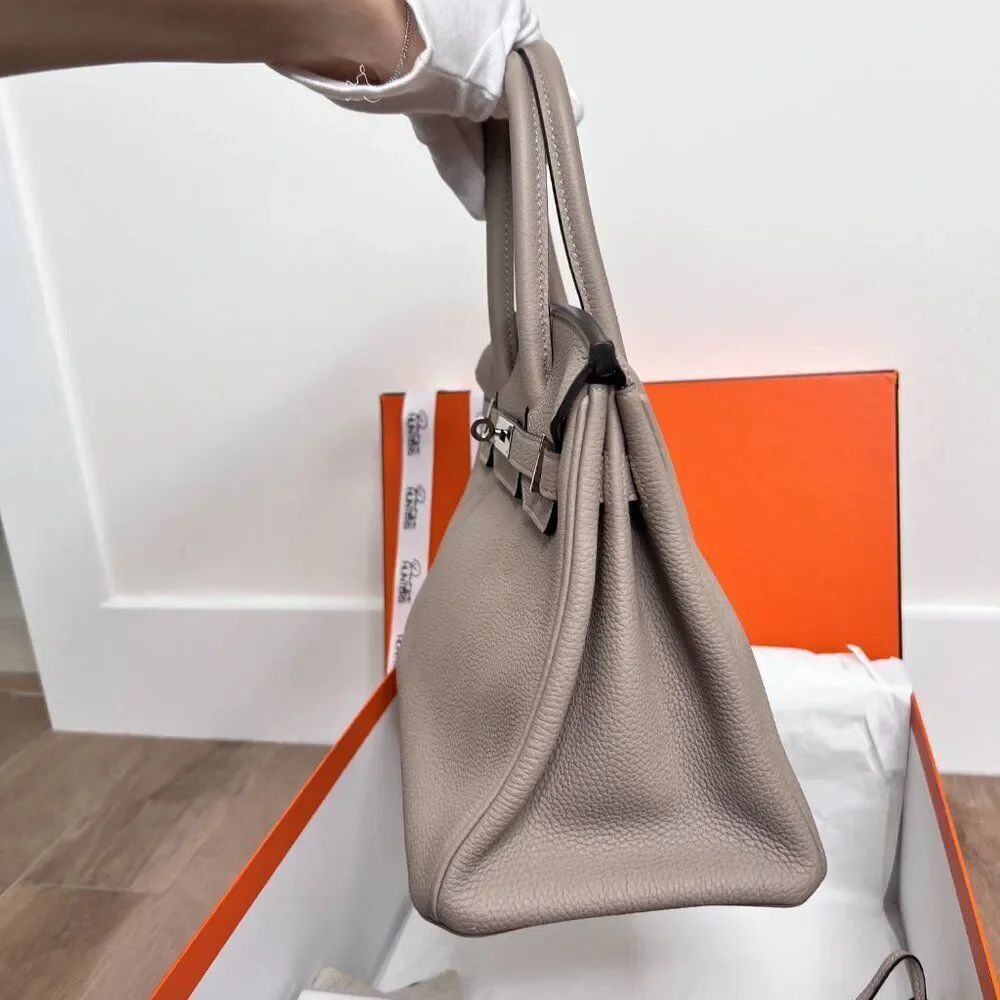 100% Authentic Hermes Birkin 30 Trench Togo PHW Stamp T - Picture 4 of 16